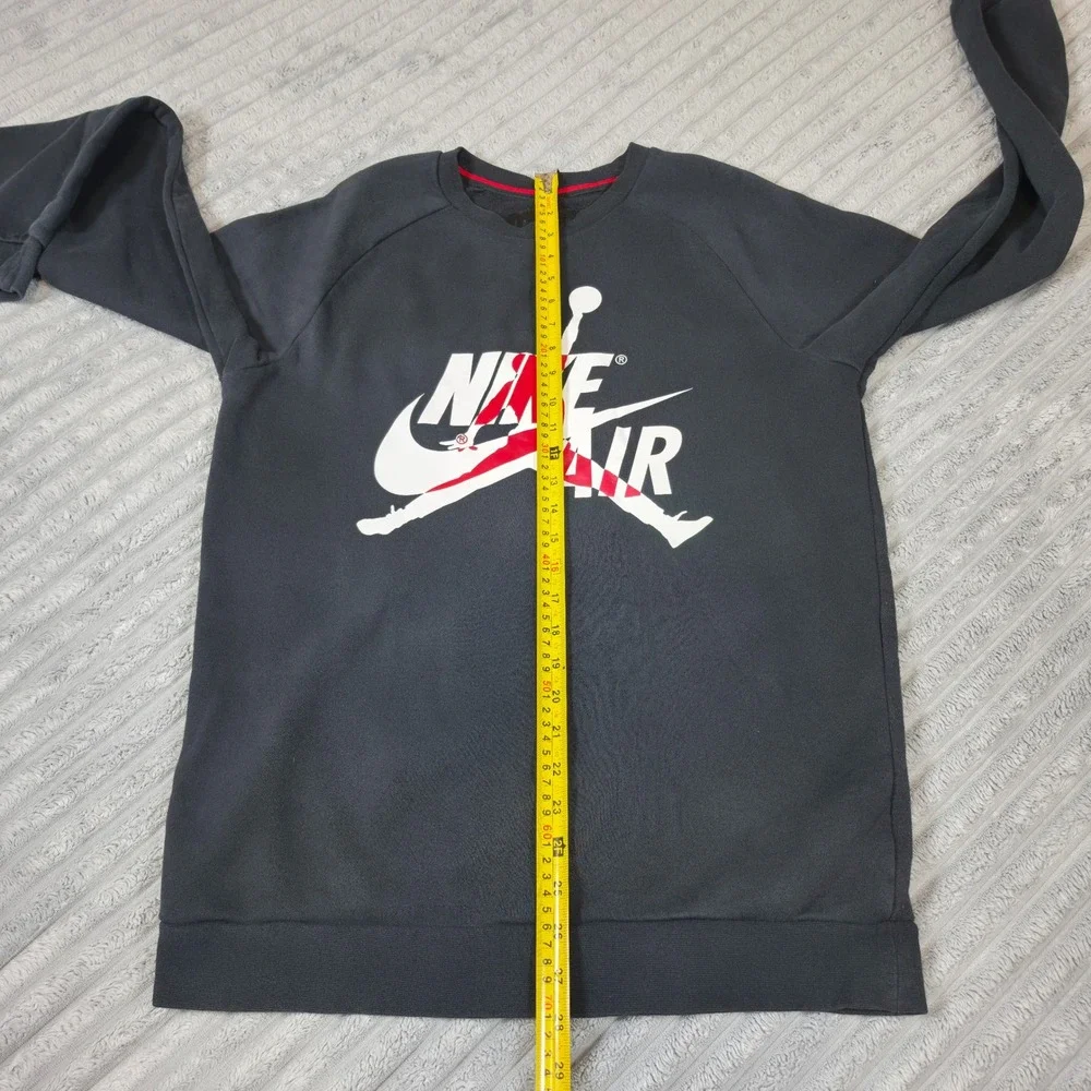 Jordan Nike Air Jumpman Crewneck Sweatshirt Black Red White Mens Medium